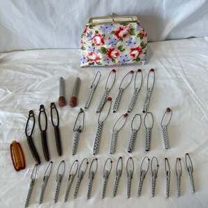 Vintage TIPTOP Metal Hair Curlers Perm Rods Lot